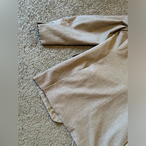 Vintage Yves Saint Laurent Men’s Button Front Tweed Suit Blazer Jacket Sz 42 Tan - Picture 9 of 15